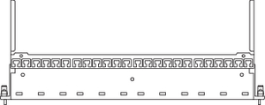1U 24 Port Sliding FTP Panel (top view)