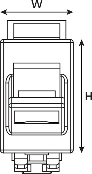 Category 6 Angled LJ6C Module (front view)