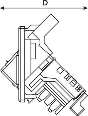 Category 6 Angled LJ6C Module (side view)