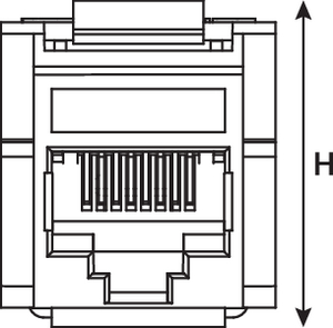 Category 5e Keystone Jack (front view)