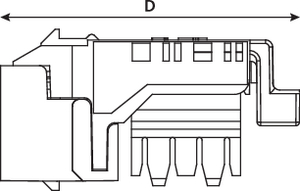 Category 5e Keystone Jack (side view)