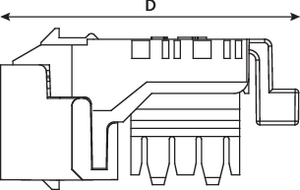 Side view of Keystone RJ45 Jack (side view)