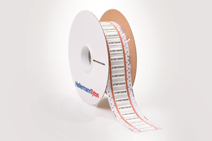 TLFD DS shrinkable markers in white - Halogen-free and fluid resistant.
