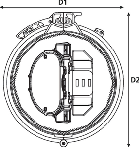 UFC-IR Closure with basket, cover and clamp (top view)