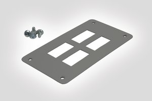 Connector Plate with placement for 4 SC Duplex Adaptors