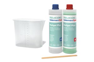 RELICON Religel Plus, gel silicone bi-composant à durcissement rapide et résistant à la chaleur.