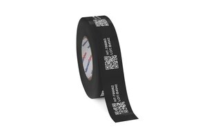 Helatag 1213 - black UV-resistant continuous label for the identification on both flat and rough surfaces.