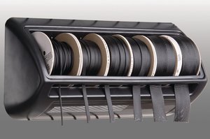 Merchandising rack includes mounting hardware.