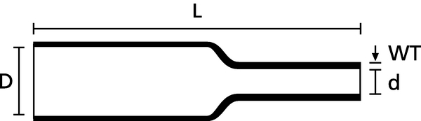 Tubo Termoretráctil hasta 3:1 - Tiras de 1 mtr TREDUX-12/4 (319-01200)