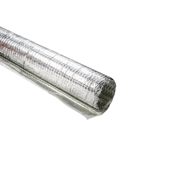 Aluminum laminated fiberglass wrap sleeving combines the protection of bonded aluminum and fiberglass into a robust solution that deflects radiant heat away from sensitive wires and cables.