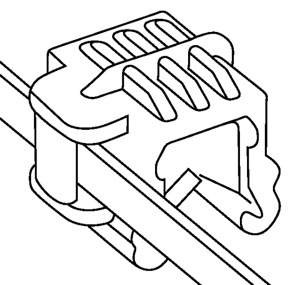 Befestigungsbinder 2-teilig zur Kantenbefestigung, 3,0 - 6,0 mm T50ROSEC24  (156-00007)