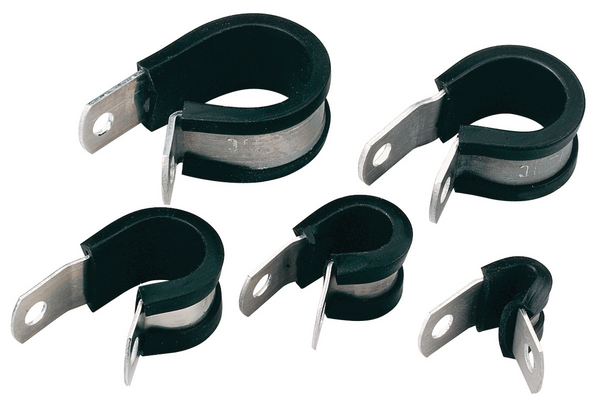 P-Clips (Alu) with Rubber Insert for vibration resistance