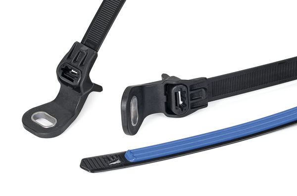 Soft Grip Cable Tie assembled with Soft Grip Mount for screw fixing.