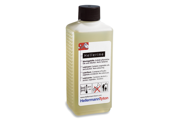 Hellerine lubricant in 284ml plastic bottle.