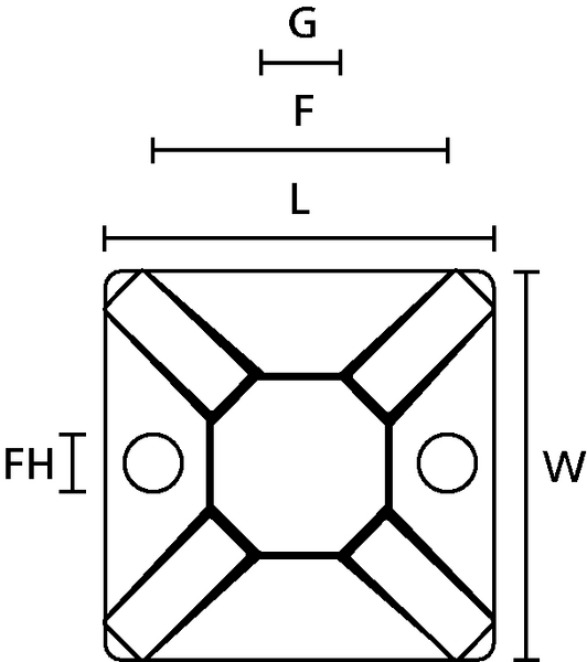 Soporte de montaje para brida sujetacables de plástico - FH30-PA66-NA -  HellermannTyton