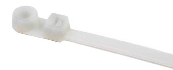 One-piece Screw Mount Cable Ties fasten with a screw or bolt to provide secure routing of cable bundles. 