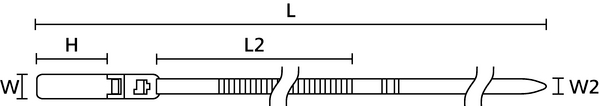 Colliers de serrage en plastique à longueur fixe, personnalisés SB30  (142-10314)