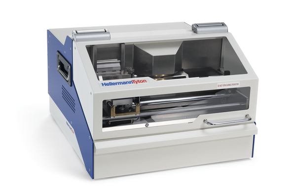 A quiet, durable, and easy to use metal plate embossing printer.