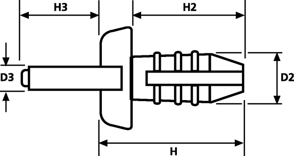 Spreizniete Kunststoff 5.9-7.1 mm Bohrung PA6