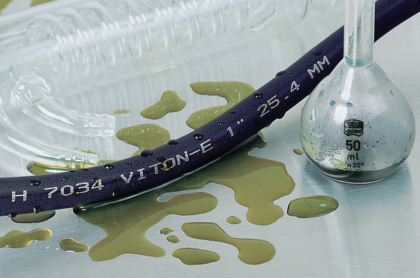Viton®-E for flexibility and protection against aggressive chemicals.