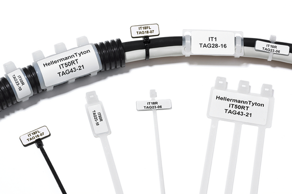 Etichette per fascette IT e targhette IMP, trasferimento termico  TAG28-16TD1-892-WH (596-12258)