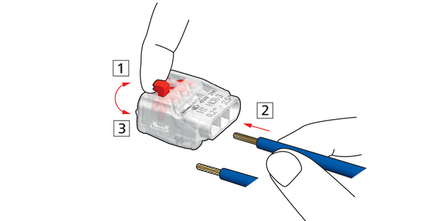 Very Easy electrical connection - HELLERMANN TYTON HelaCon Wire Connectors.  